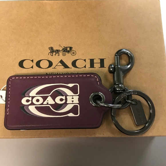 Coach Key Chain Bottle Opener Gun Metal Purple Mauve Detatchable Multifunctional - Picture 5 of 8